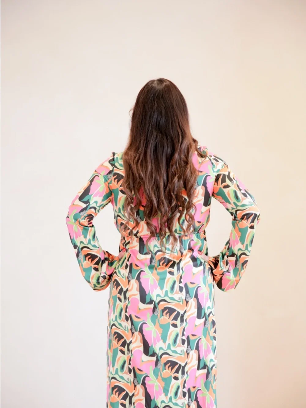 Multi-Color Abstract Print Maxi Dress - Picture 2 of 4